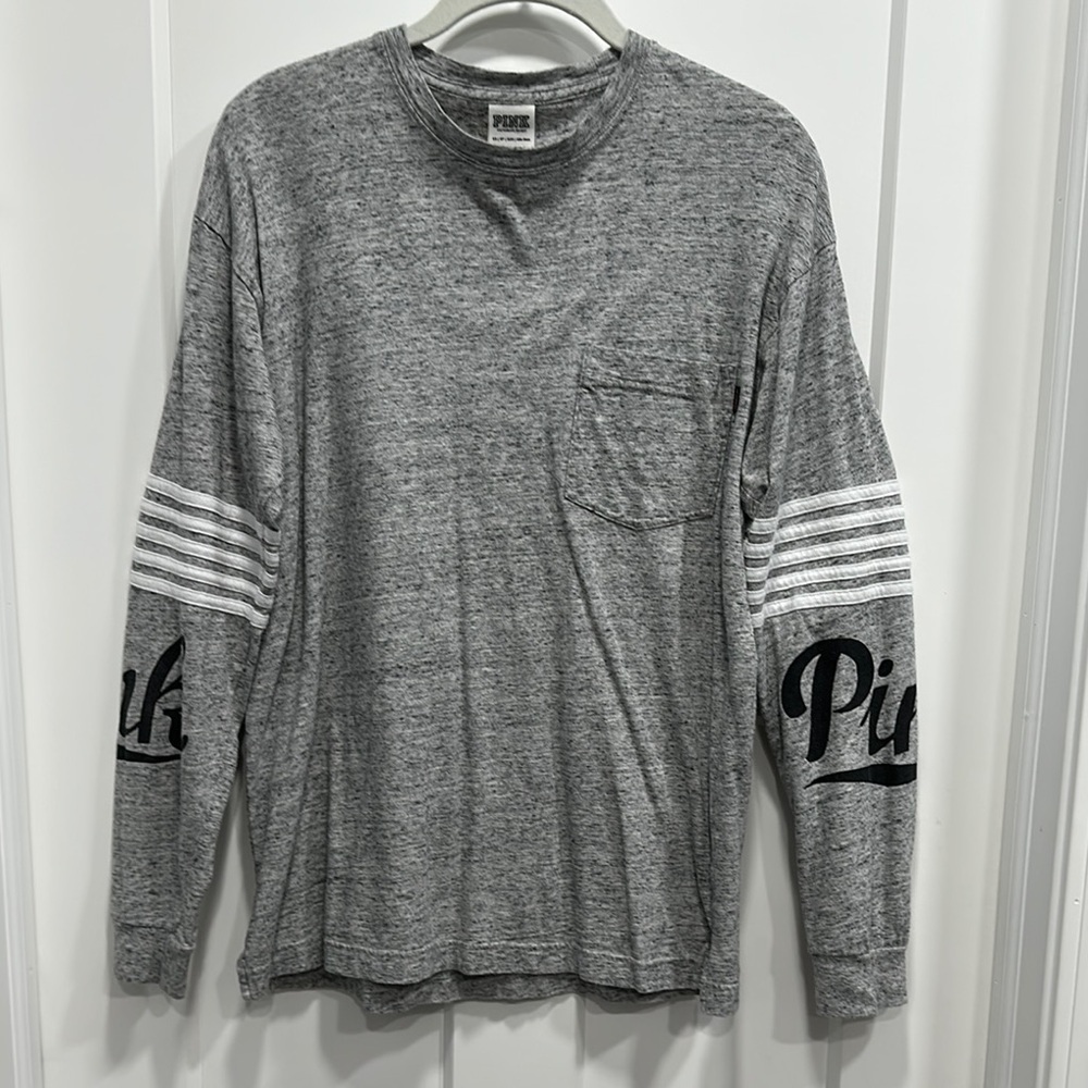 PINK Victoria's Secret Gray Long Sleeve Shirt